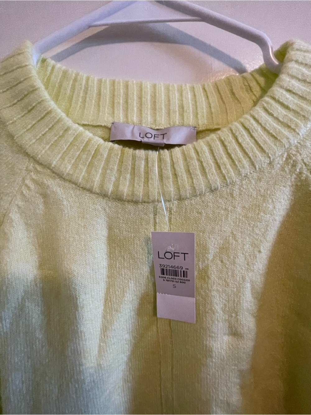 LOFT Pale Yellow Crewneck Sweater